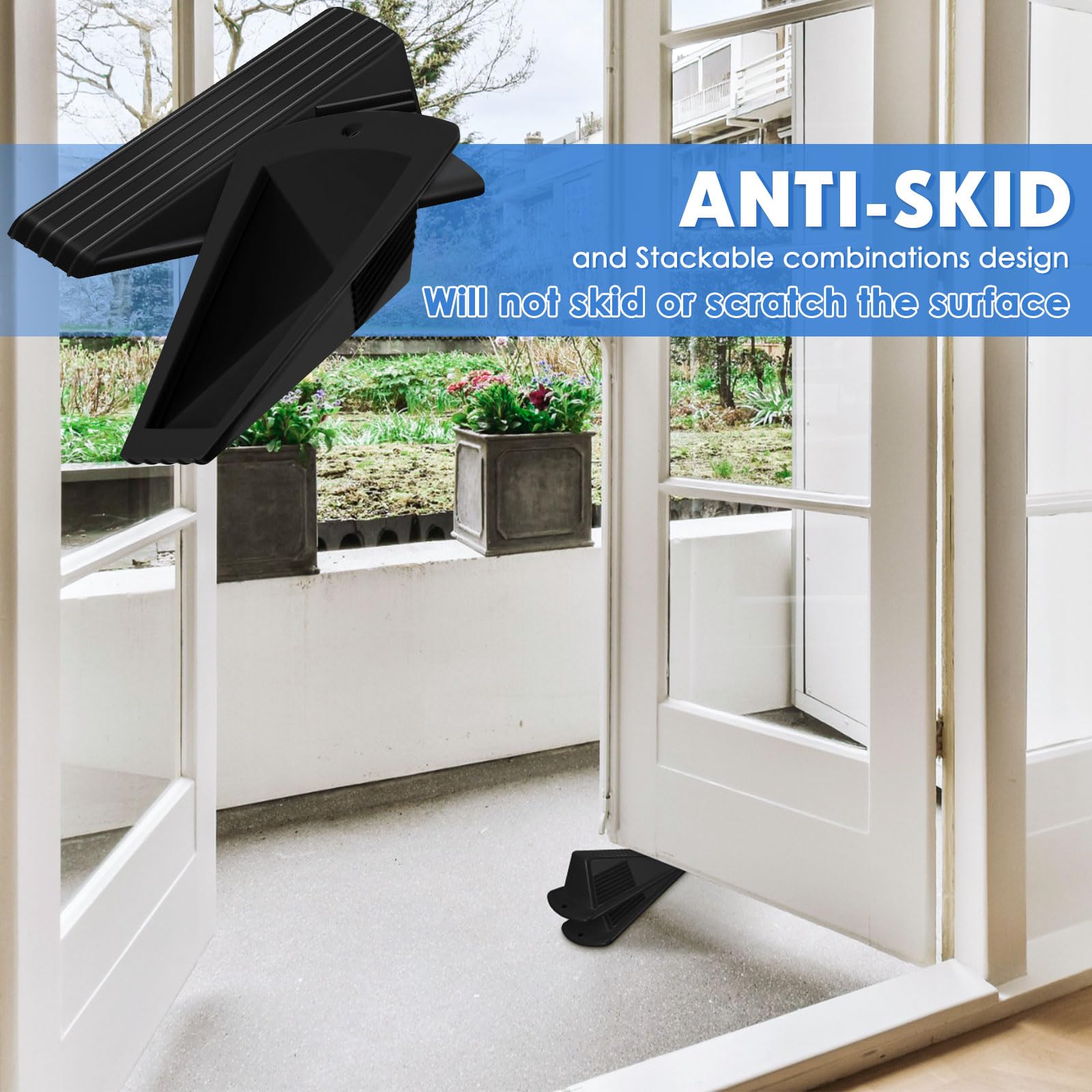 Foto 4 | Tapones Para Puerta Frienda Jumbo, Resistentes, 5 Cm De Alto, 2 Unidades, Negros - Venta Internacional.