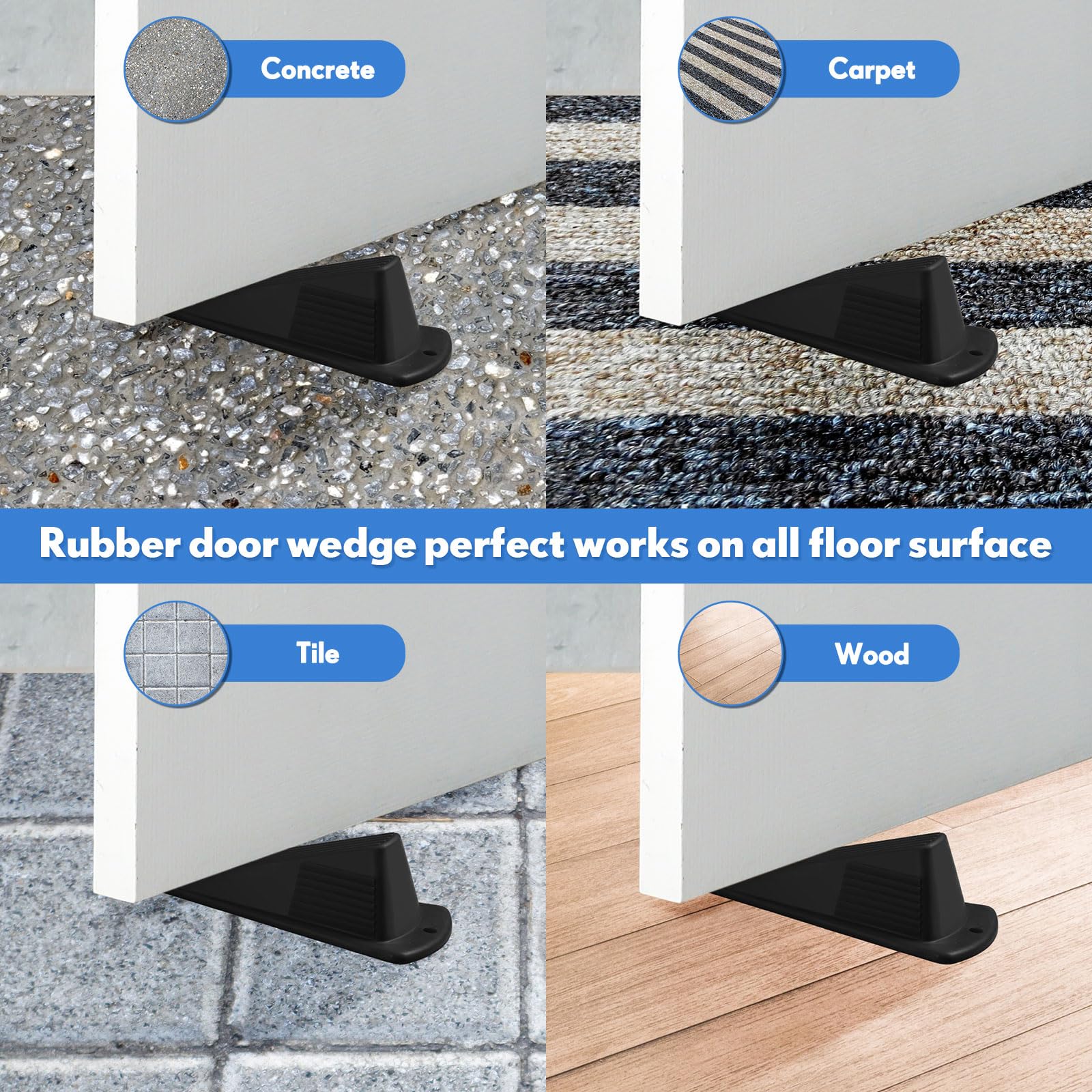 Foto 6 pulgar | Tapones Para Puerta Frienda Jumbo, Resistentes, 5 Cm De Alto, 2 Unidades, Negros - Venta Internacional.