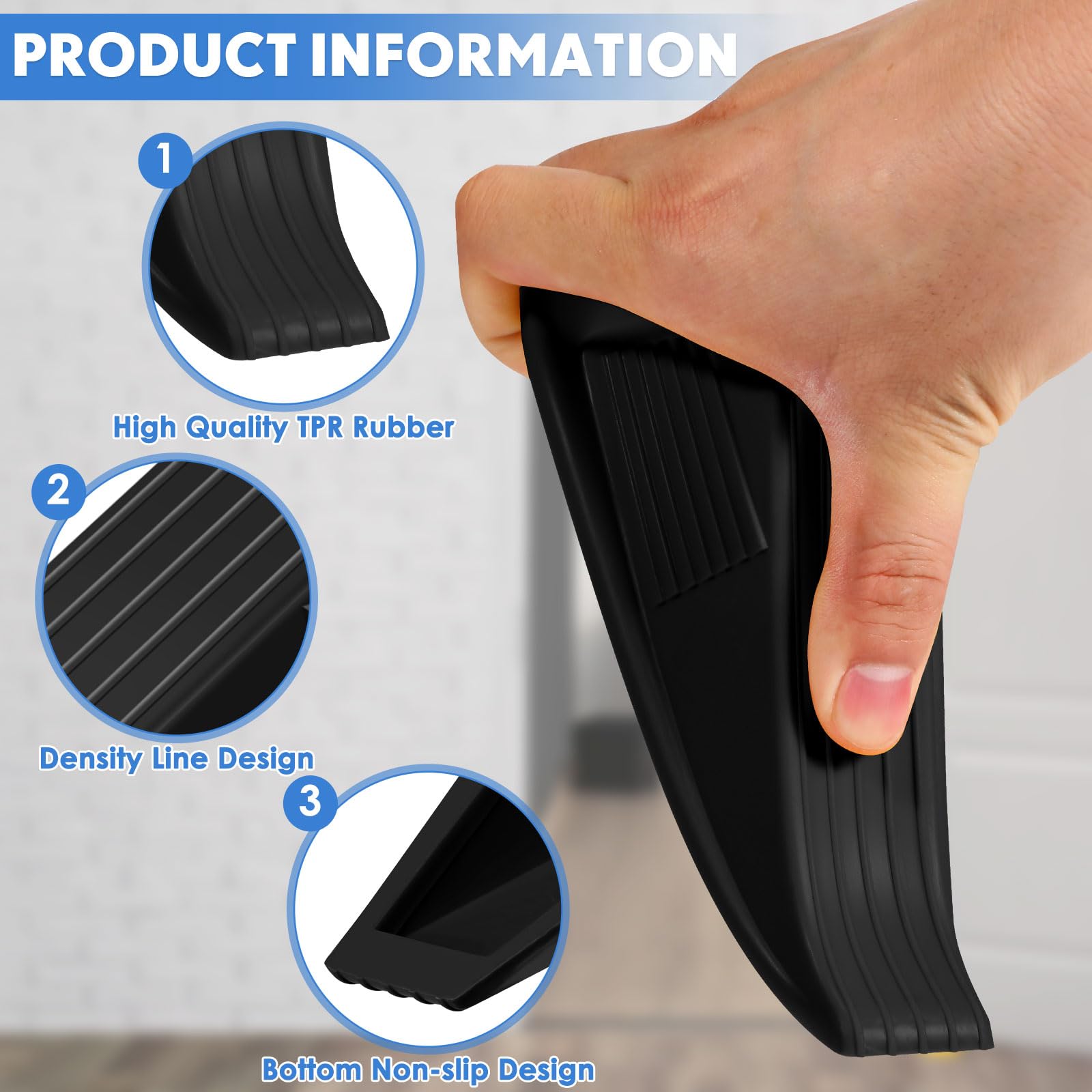 Foto 4 pulgar | Tapón De Puerta Frienda Jumbo De Goma Tpr De Alta Resistencia De 5 Cm, 8 Unidades - Venta Internacional.