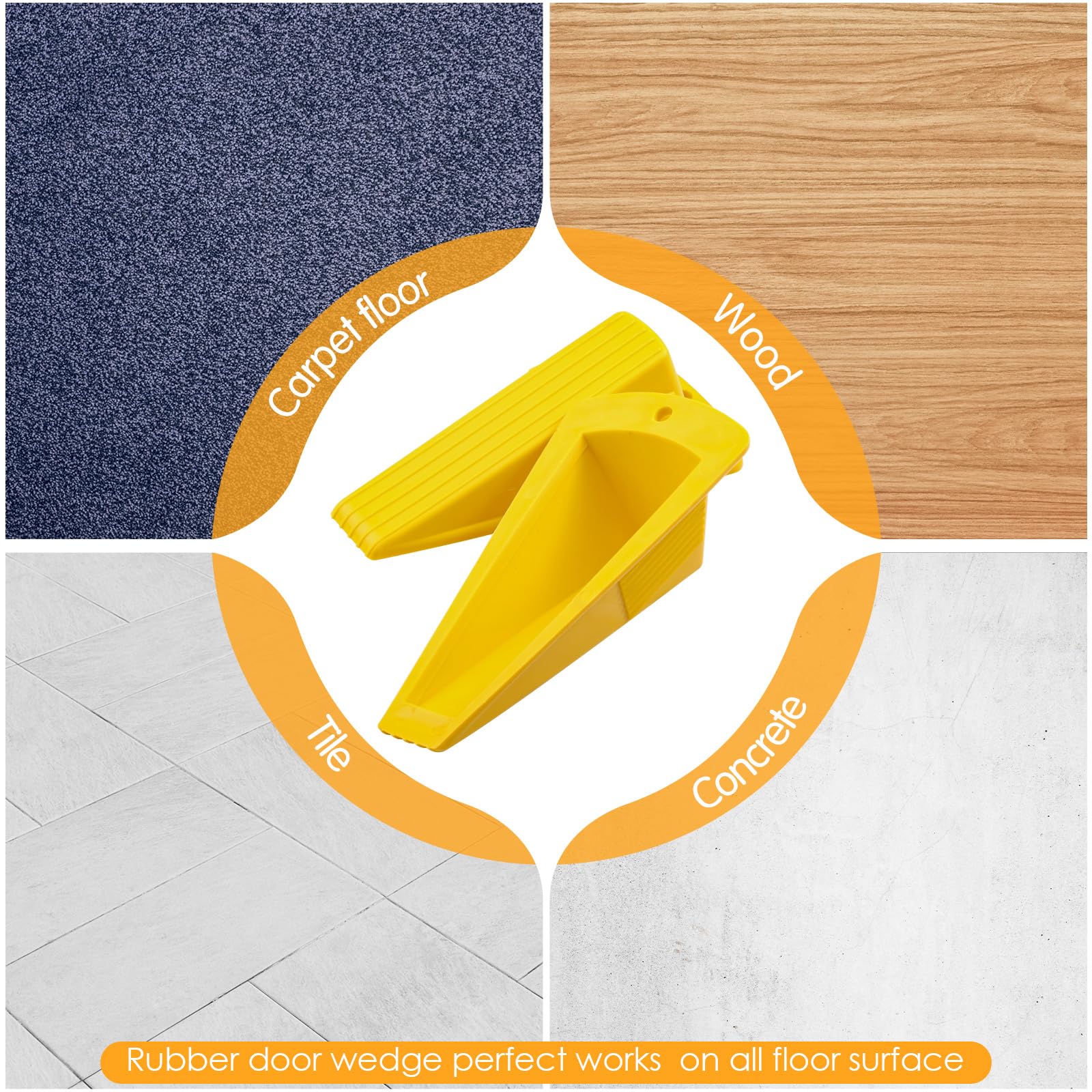 Foto 5 pulgar | Tapones De Puerta Frienda Jumbo De Goma Tpr De Alta Resistencia, Color Amarillo, 5 Cm - Venta Internacional.
