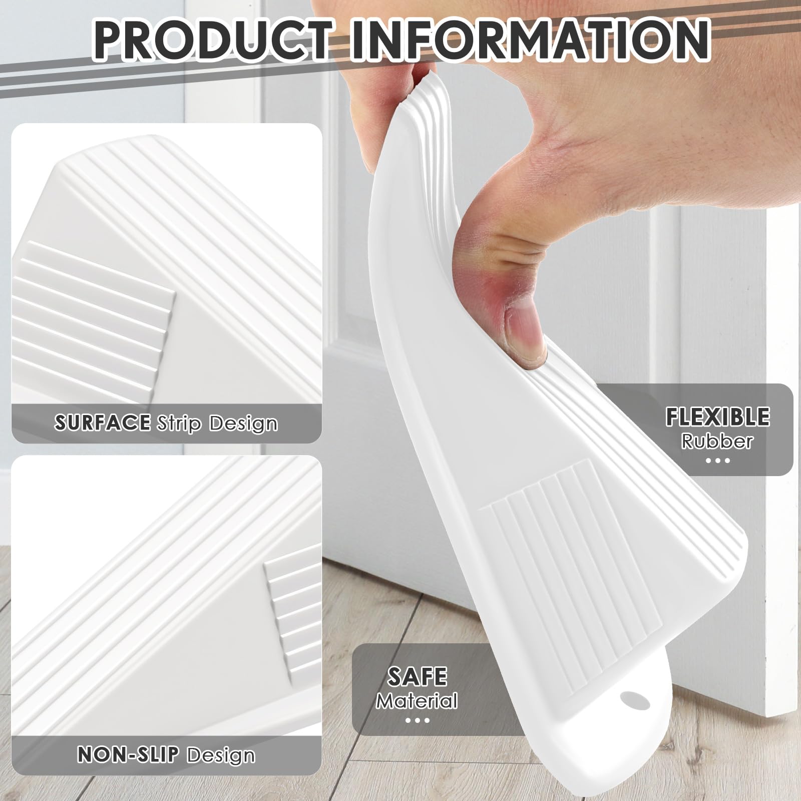 Foto 4 pulgar | Tapón De Puerta Frienda Jumbo, Resistente, 5 Cm De Alto, 2 Unidades, Blanco - Venta Internacional.