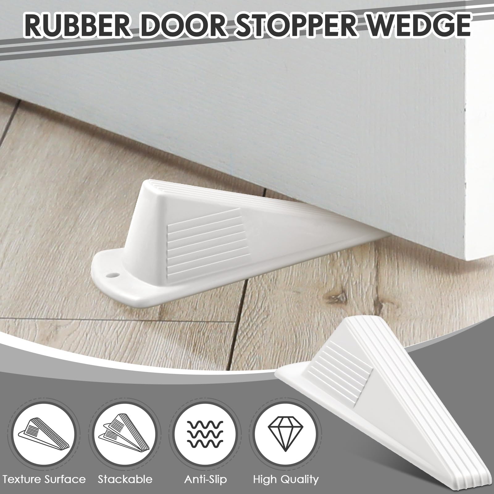 Foto 6 pulgar | Tapón De Puerta Frienda Jumbo, Resistente, 5 Cm De Alto, 2 Unidades, Blanco - Venta Internacional.