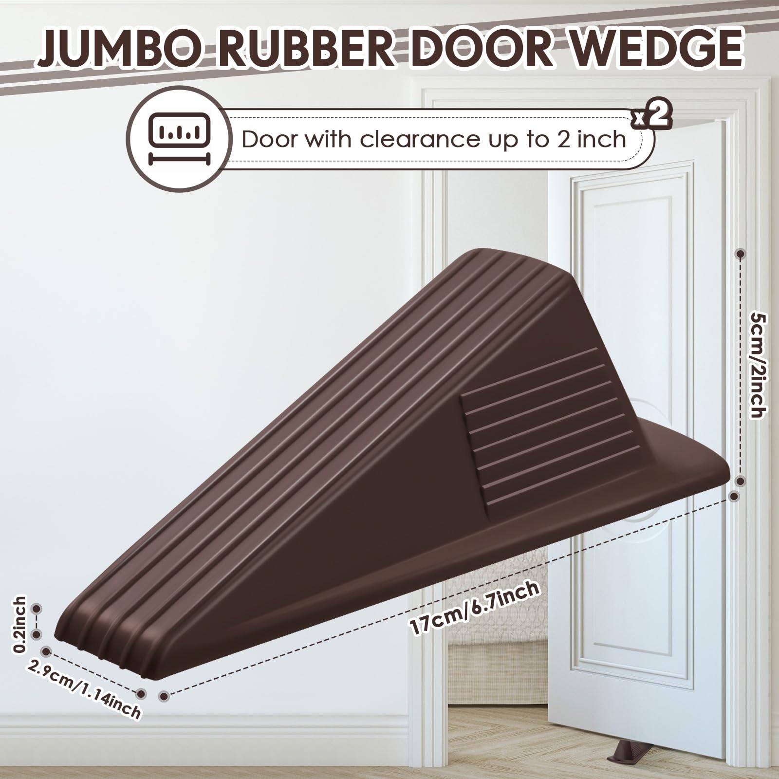 Foto 3 pulgar | Tapón De Puerta Frienda Jumbo, Resistente, 5 Cm, Goma Tpr, 2 Unidades - Venta Internacional.