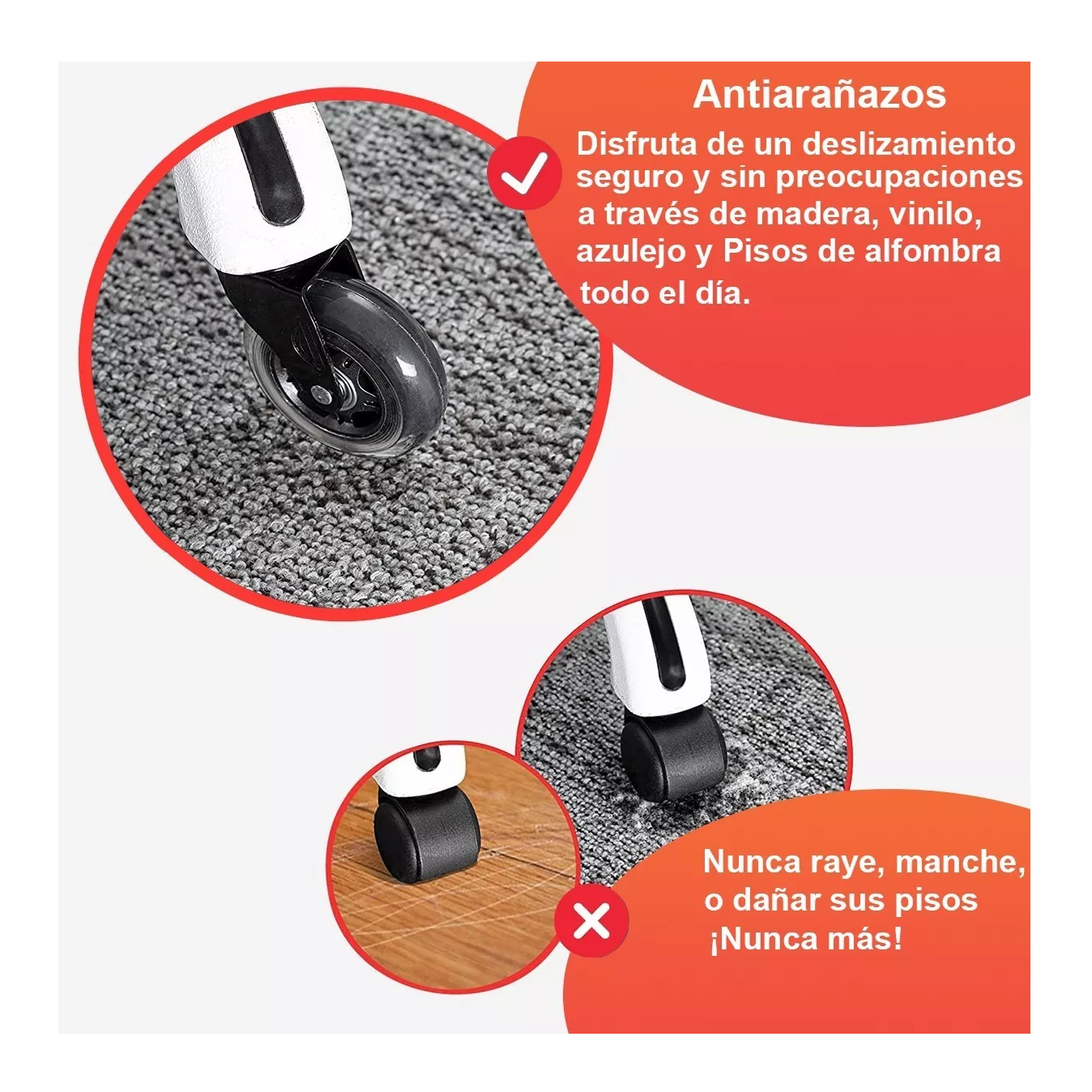 Foto 3 pulgar | Ruedas para Sillas Belug 5 Piezas