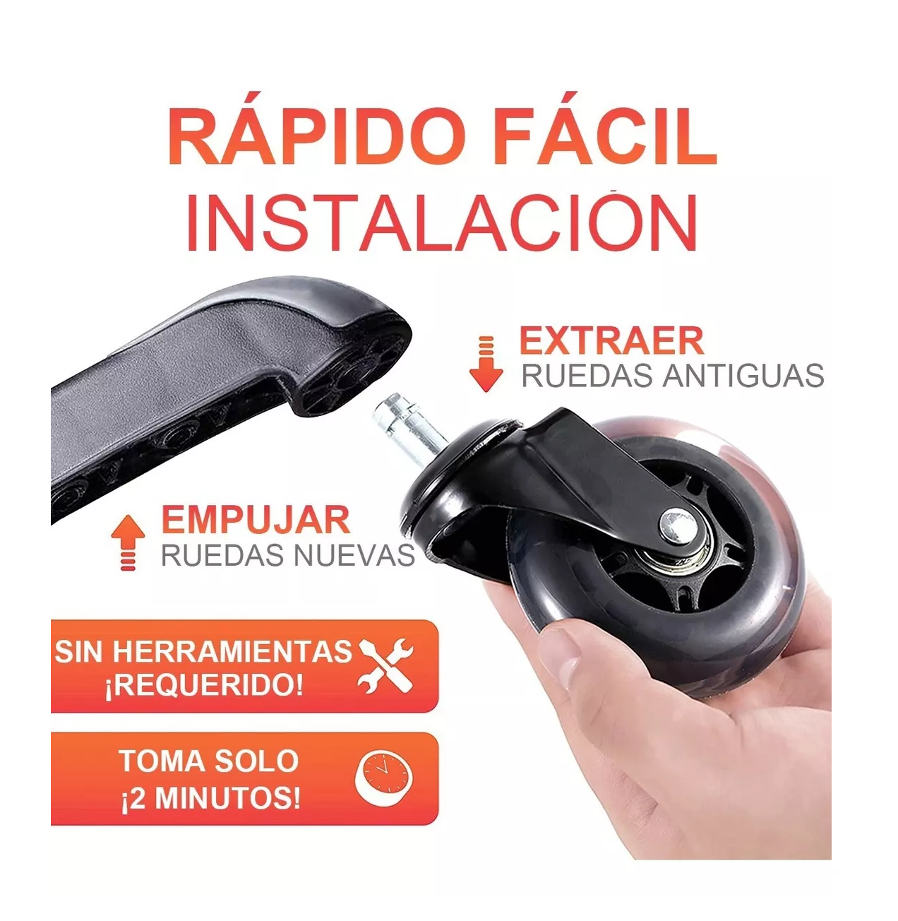 Foto 5 pulgar | Ruedas para Sillas Belug 5 Piezas