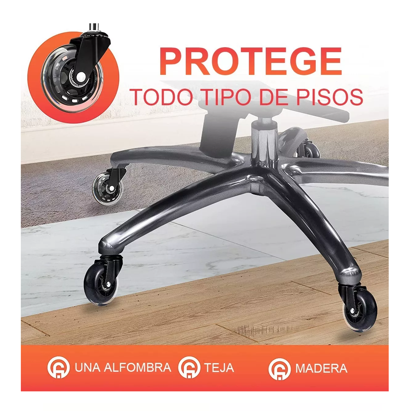 Foto 6 pulgar | Ruedas para Sillas Belug 5 Piezas