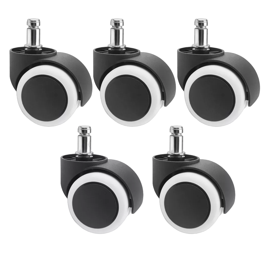 Foto 1 | Ruedas Para Sillas De Oficina 5 Pzs Negro/blanco