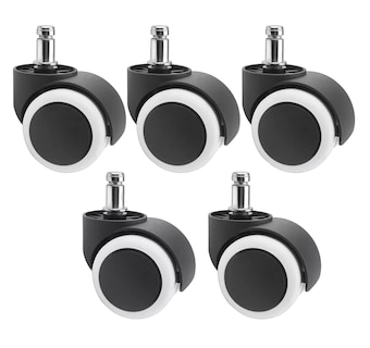 Foto 1 | Ruedas Para Sillas De Oficina 5 Pzs Negro/blanco