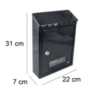 Foto 2 | Buzón Para Cartas Con Llave Metálico Eo Safe Imports Esi-2226-1 Negro