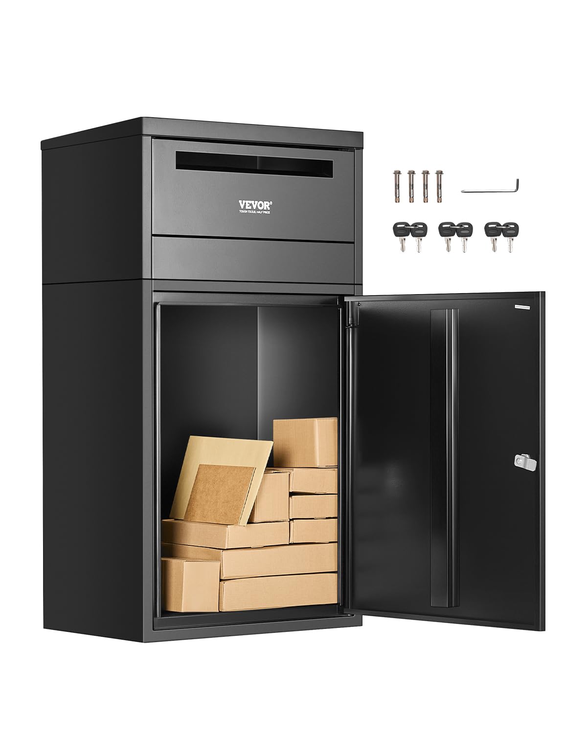 Foto 2 pulgar | Caja De Entrega De Paquetes Vevor 91 Cm De Acero Galvanizado Negro - Venta Internacional.