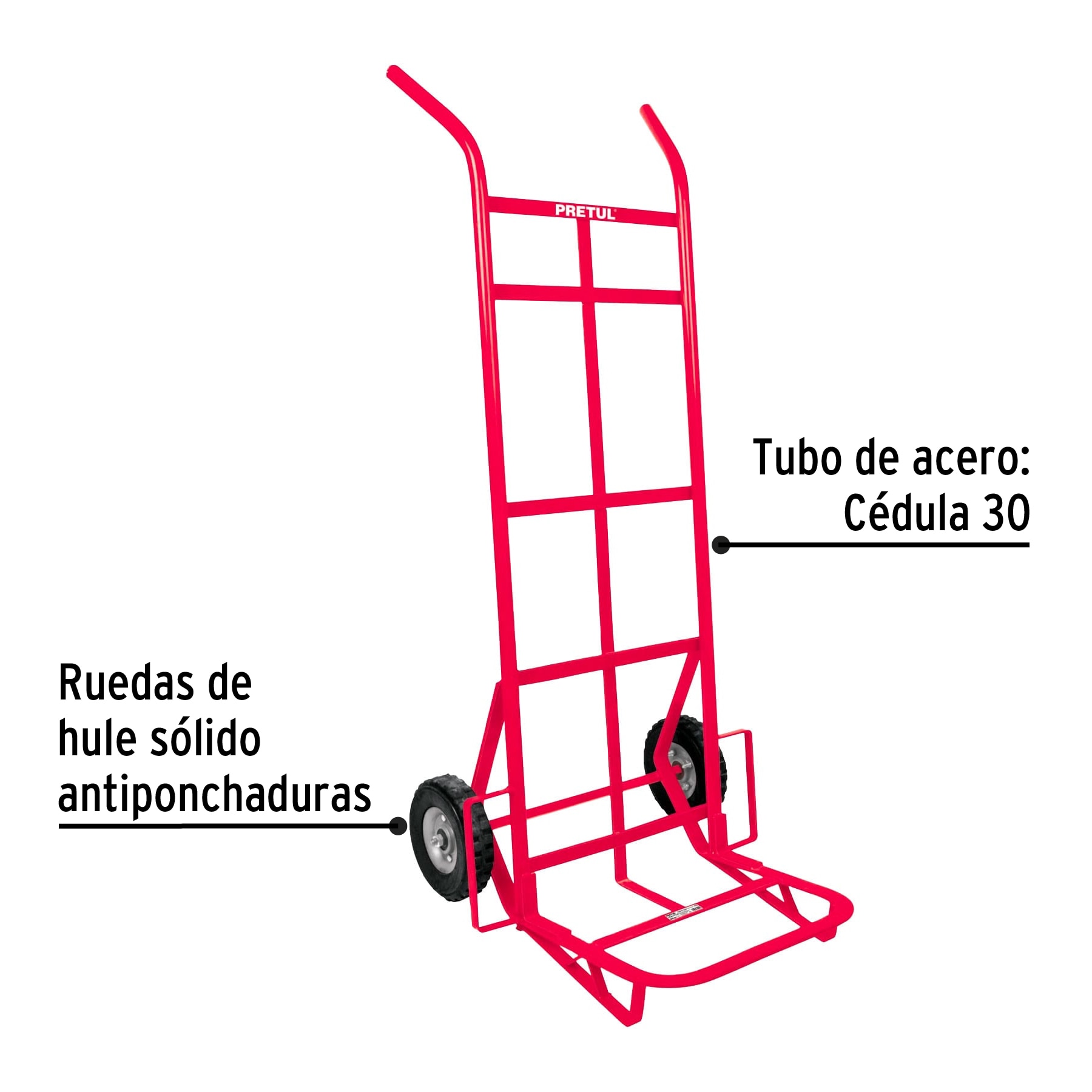 Foto 3 pulgar | Diablo de Carga Pretul de 400 kg Ruedas Sólidas Doble Balero color Rojo