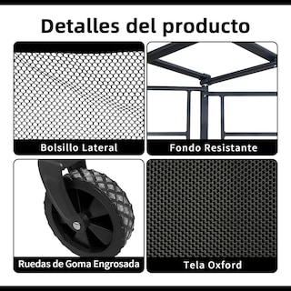 Foto 4 | Carrito Vagón Plegable de Carga Multiusos con Ruedas Camping