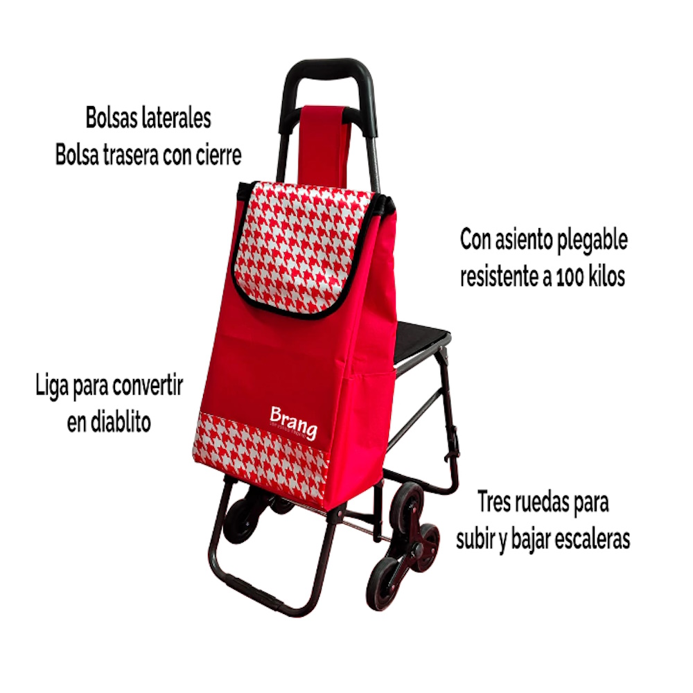 Foto 4 pulgar | Carro Mandado C/silla Traslado Hergonomica Brang