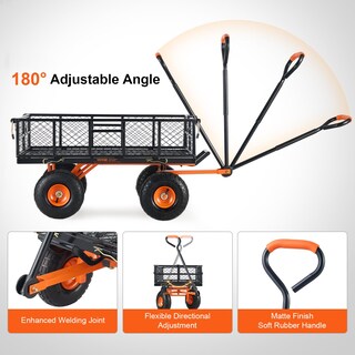 Foto 6 | Carrito Volquete De Jardín Vevor De Acero De 400 Kg Con Lados Extraíbles Y Ruedas De 10 Pulgadas - Venta Internacional.