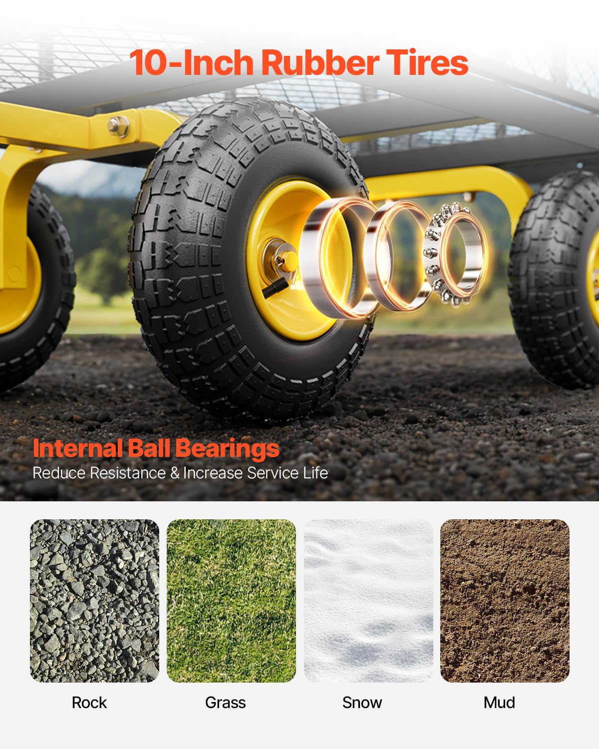 Foto 6 pulgar | Carrito De Jardín Vevor Steel De 500 Libras De Capacidad Con Malla Extraíble Si - Venta Internacional.