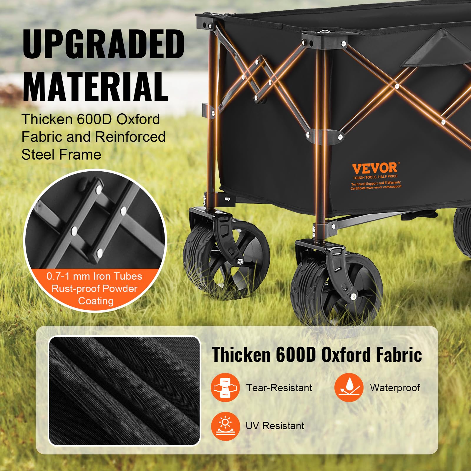 Foto 4 pulgar | Vagón Utilitario Para Exteriores Vevor De 150 Litros, Resistente, Capacidad De 160 Kg - Venta Internacional.