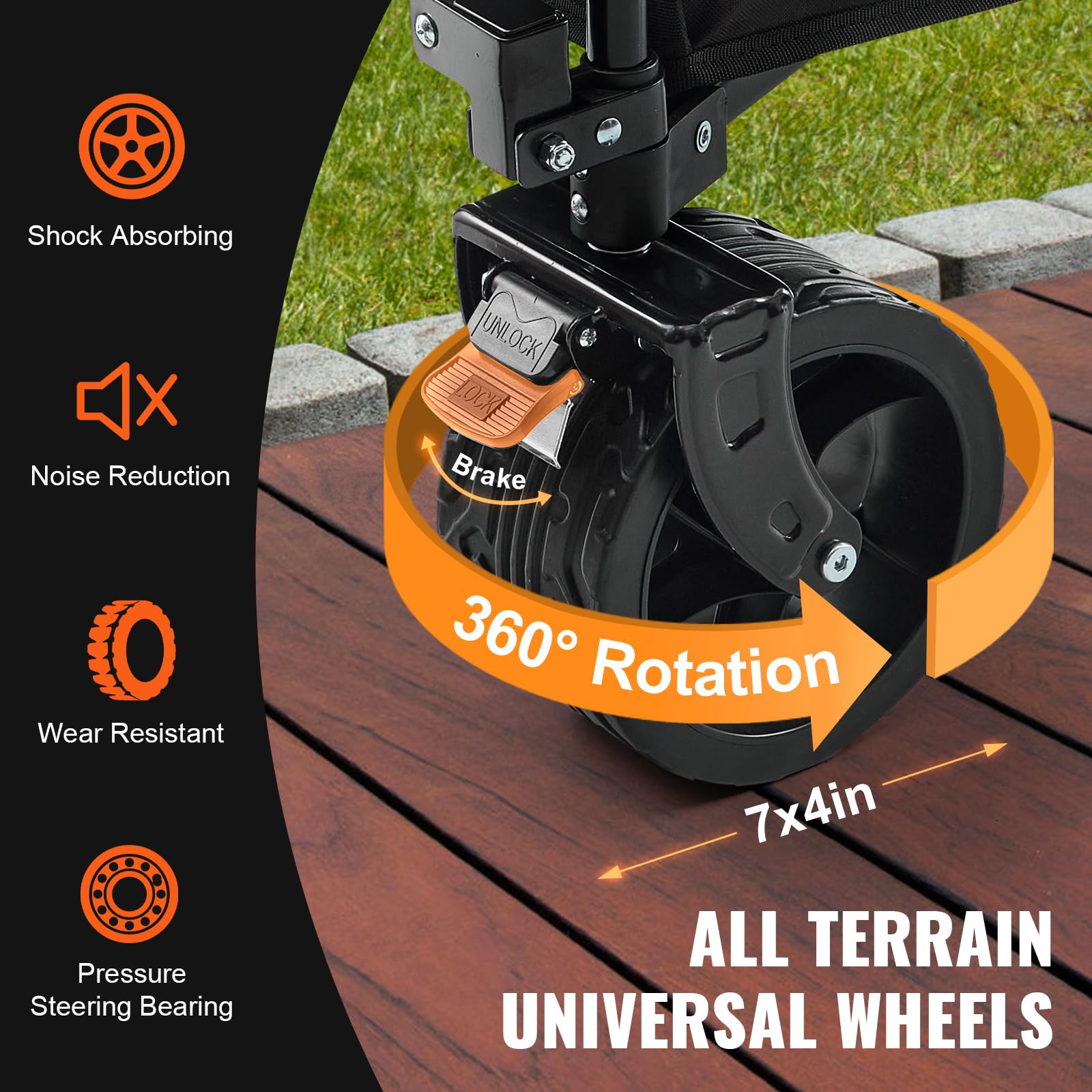 Foto 5 pulgar | Vagón Plegable Plegable Vevor De 100 L/160 Kg Con Ruedas Grandes - Venta Internacional.