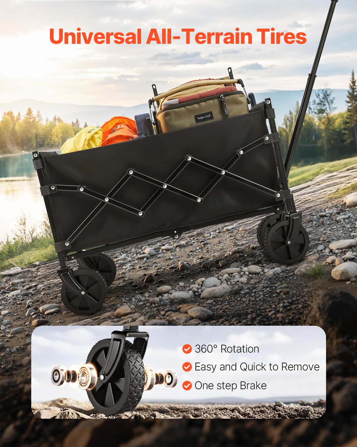 Foto 5 | Vagón Plegable Vevor Plegable Con Capacidad De 225 Libras - Venta Internacional.