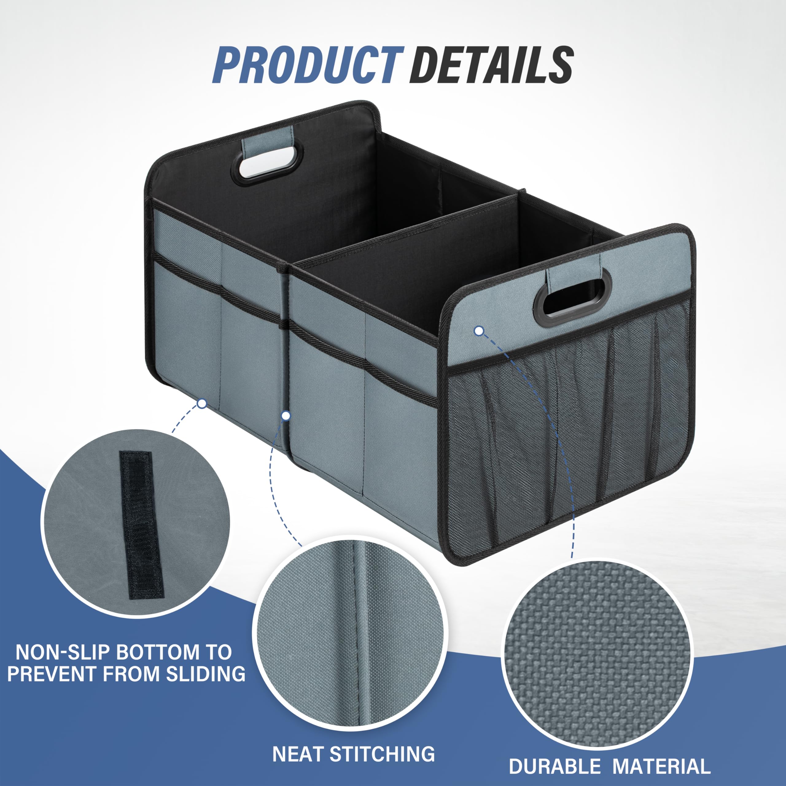 Foto 4 pulgar | Organizador De Maletero De Coche, Sencillo, De Lujo, Plegable, 50 L, 2 Compartimentos - Venta Internacional.