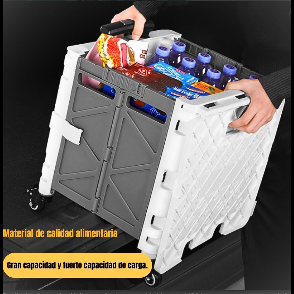 Foto 7 pulgar | Carrito de Compras de Plástico CM-TOP Plegable Gris