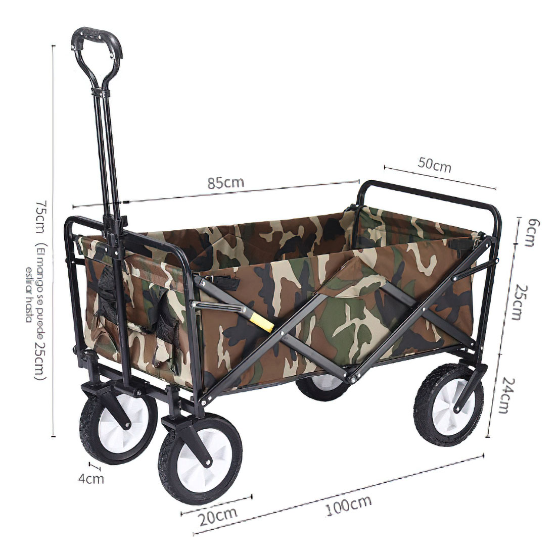 Foto 3 pulgar | Carrito Plegable Iliosinnova Militar para Exteriores Multifuncional Vagón de Carga Portátil