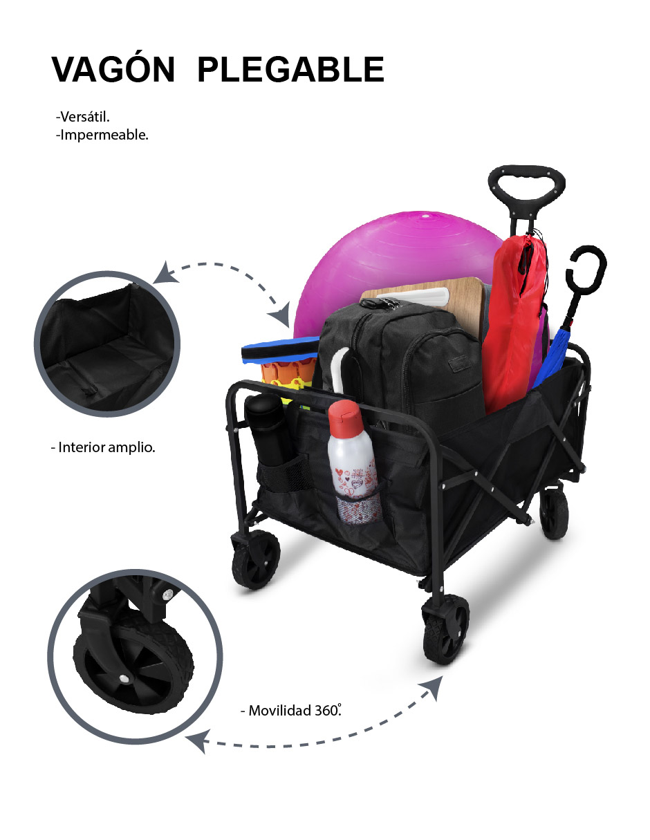 Foto 5 | Carrito Plegable Andromeda Inc Multiusos color Negro