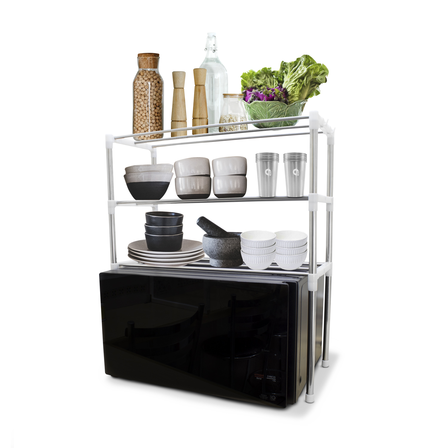 Organizador De Cocina Rack Estante Para Microondas Multiusos