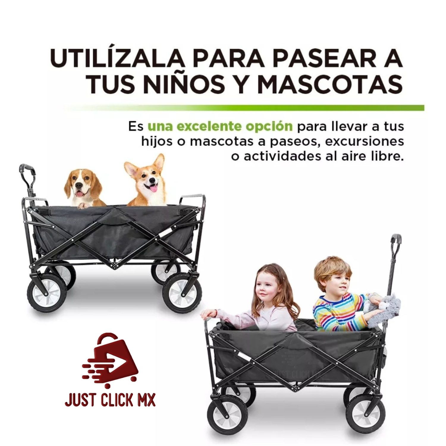 Foto 5 pulgar | Carrito Plegable JustClick MX Ultra Resistente 80 kg