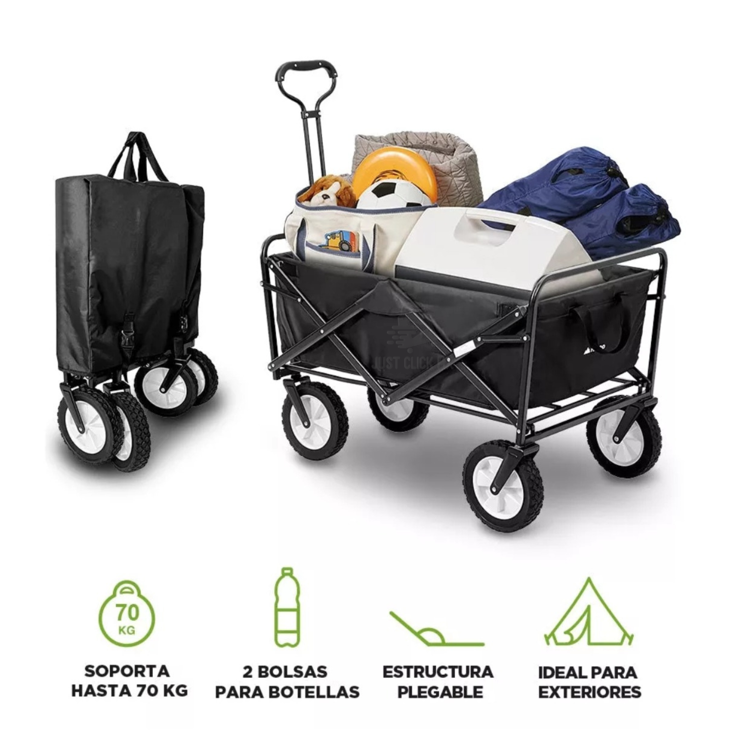 Foto 6 pulgar | Carrito Plegable JustClick MX Ultra Resistente 80 kg