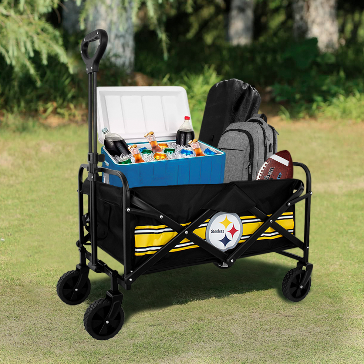 Foto 4 pulgar | Carrito Plegable Multiusos NFL Pittsburgh Steelers 100% Original