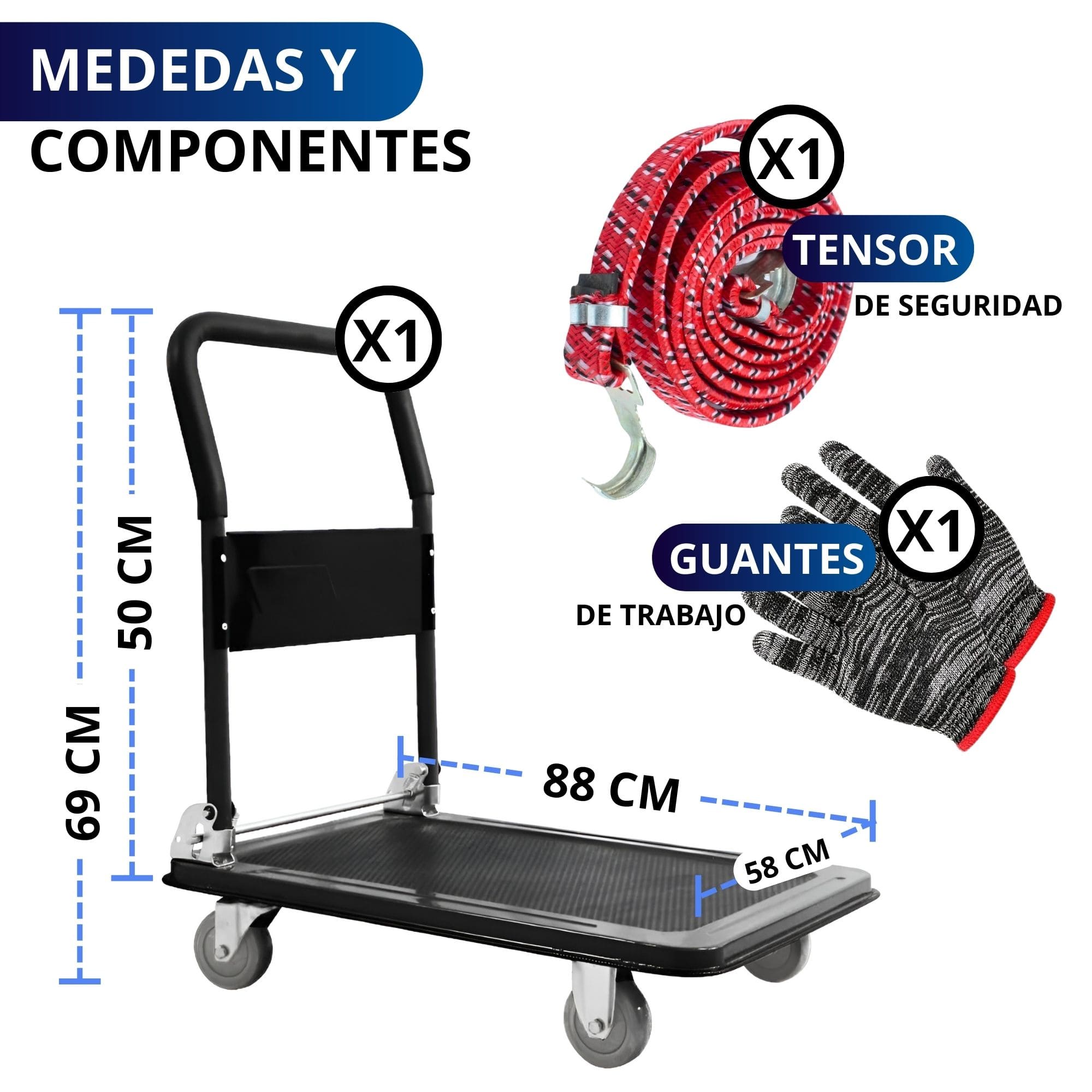 Foto 5 pulgar | Carro de Carga Plegable Ecomlab con Plataforma