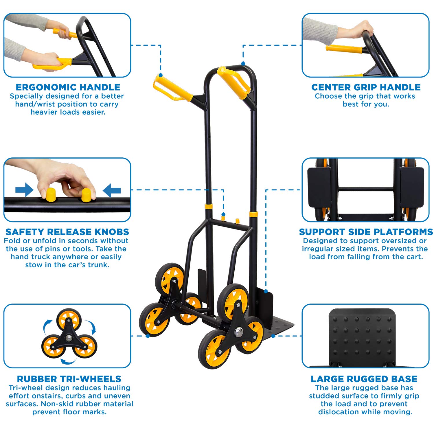 Foto 5 pulgar | ¡camión De Mano Stair Climber Y Dolly Mount-it! Capacidad De 150 Kg - Venta Internacional.