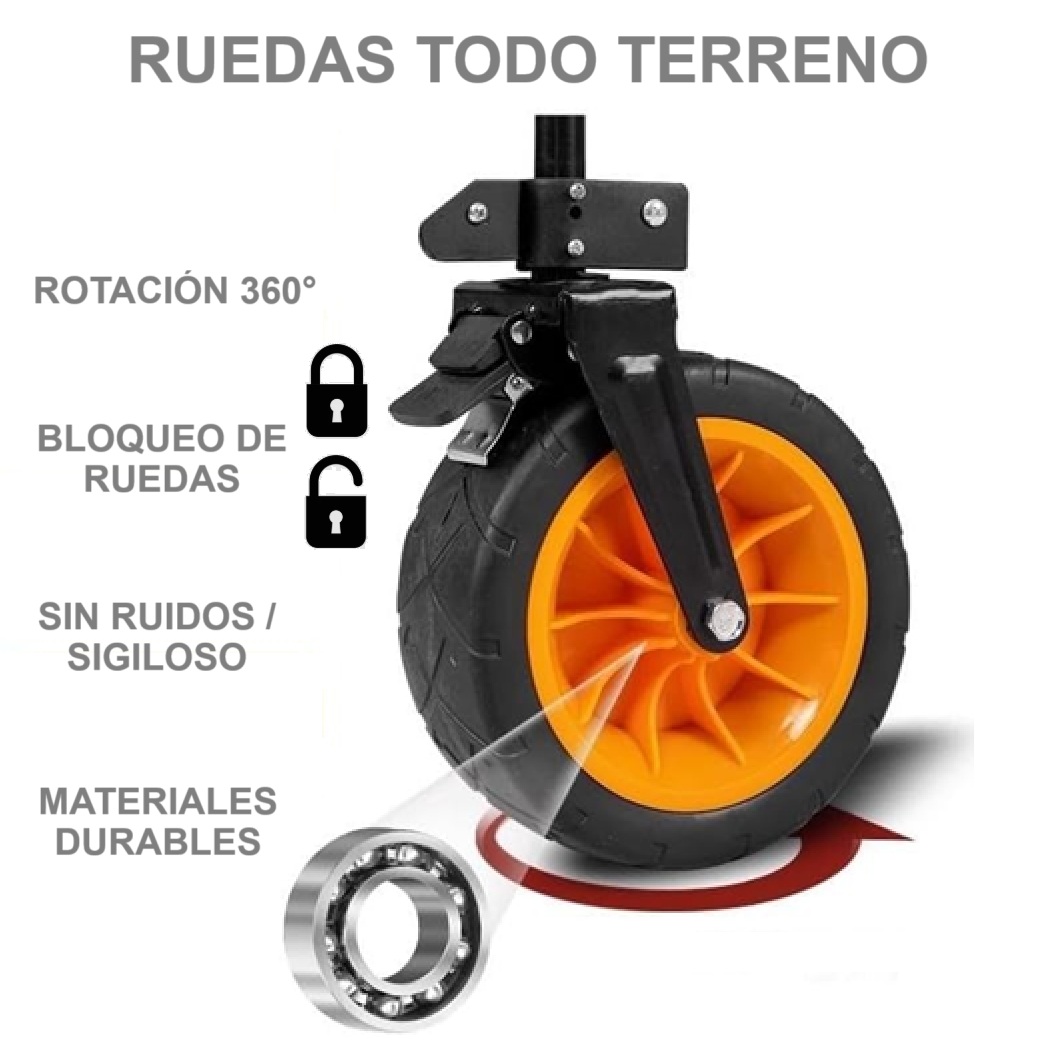 Foto 5 pulgar | Carrito Vagón Plegable Multiusos Llantas Todoterreno Reforzado Camping De Carga