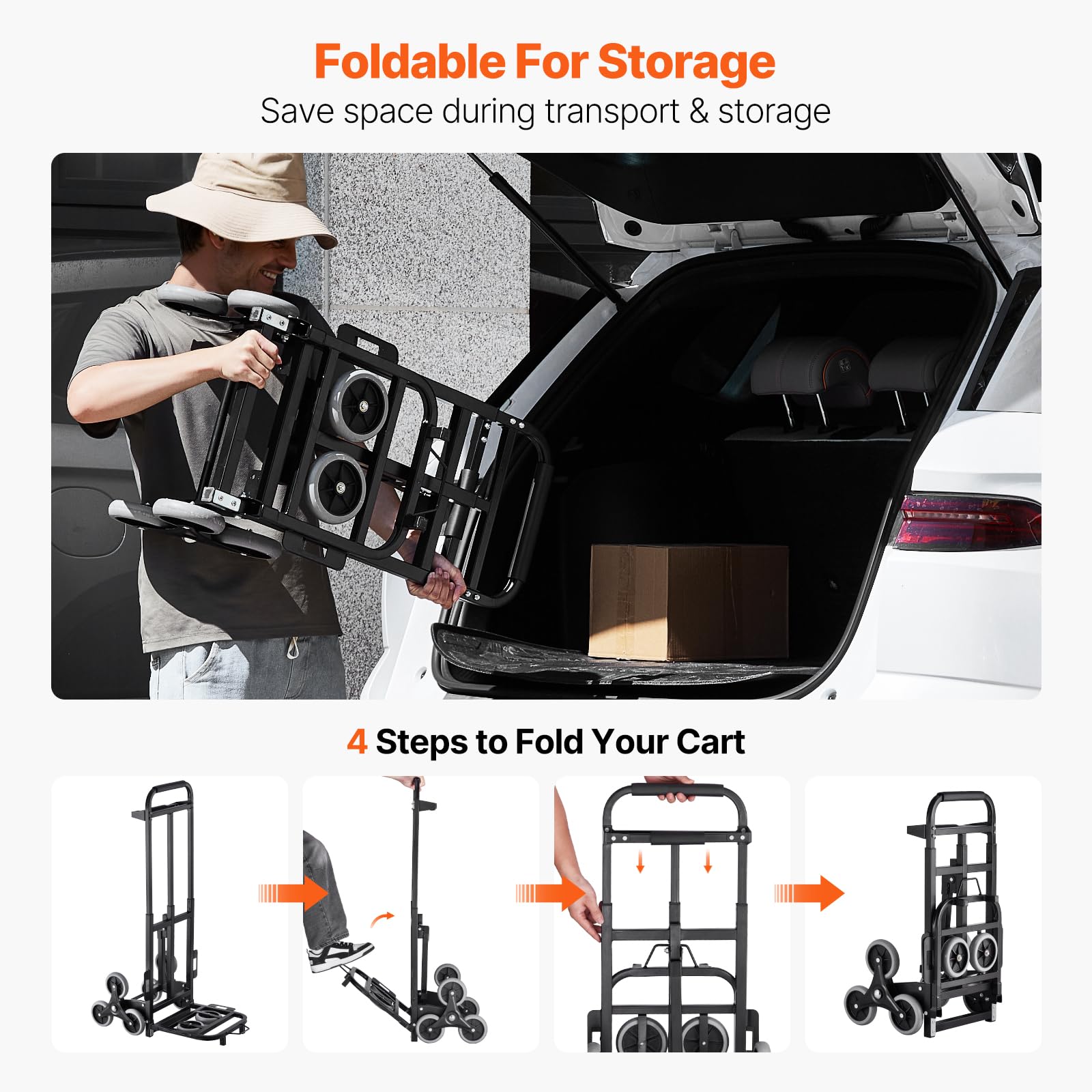 Foto 6 pulgar | Carrito Para Subir Escaleras Vevor, 460 Libras De Capacidad Con Doble Asa - Venta Internacional.