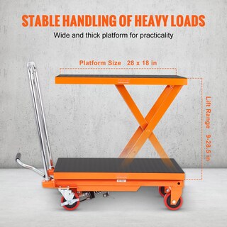 Foto 3 | Carrito Elevador Hidráulico Vevor, 500 Libras, Capacidad 28,5 Cm, Naranja - Venta Internacional.
