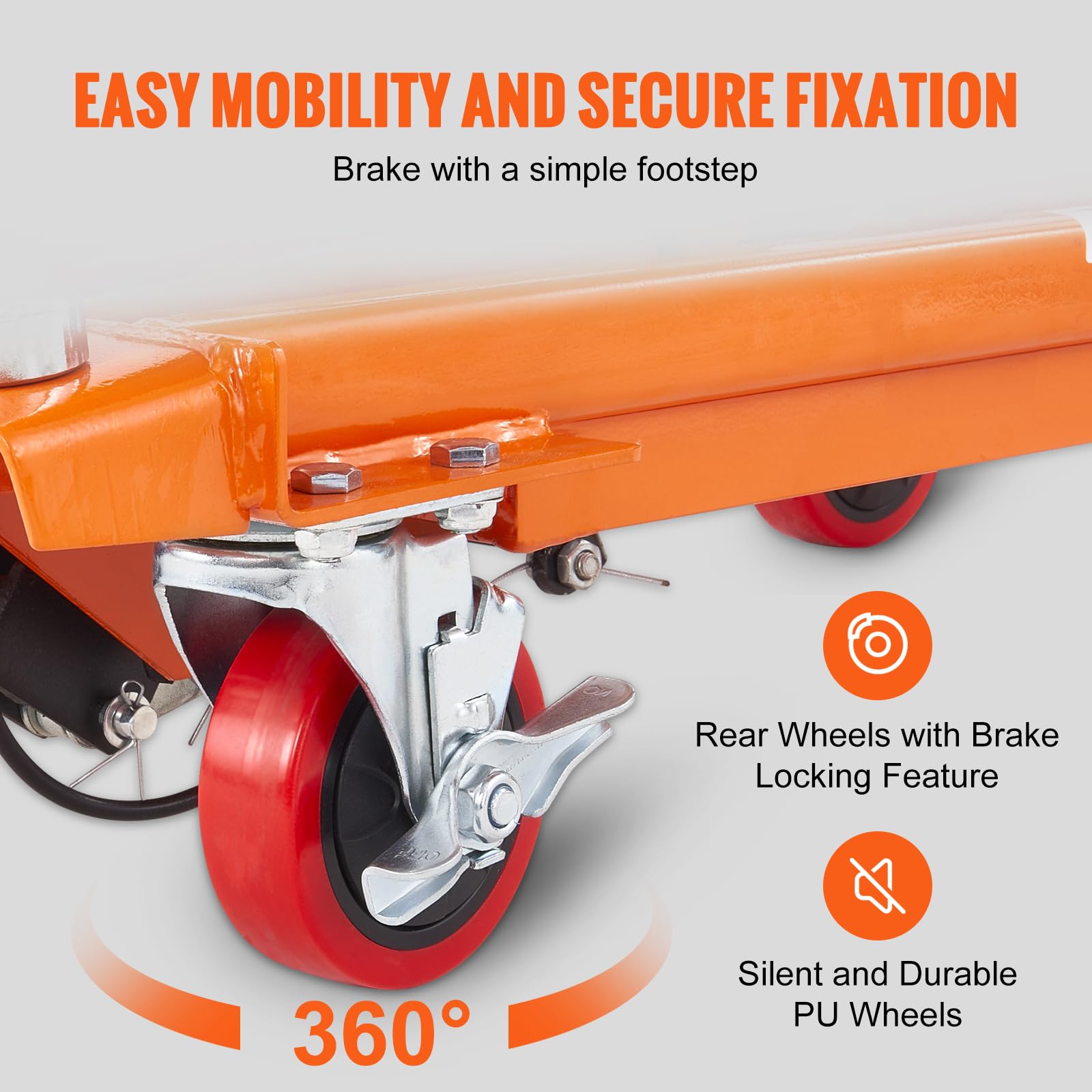 Foto 5 pulgar | Carrito Elevador Hidráulico Vevor, 500 Libras, Capacidad 28,5 Cm, Naranja - Venta Internacional.