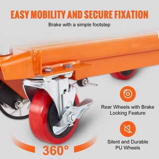 Foto 4 | Carrito Elevador Hidráulico Vevor, 500 Libras, Capacidad 28,5 Cm, Naranja - Venta Internacional.