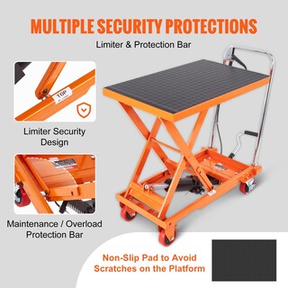 Foto 5 | Carrito Elevador Hidráulico Vevor, 500 Libras, Capacidad 28,5 Cm, Naranja - Venta Internacional.