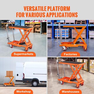 Foto 7 | Carrito Elevador Hidráulico Vevor, 500 Libras, Capacidad 28,5 Cm, Naranja - Venta Internacional.