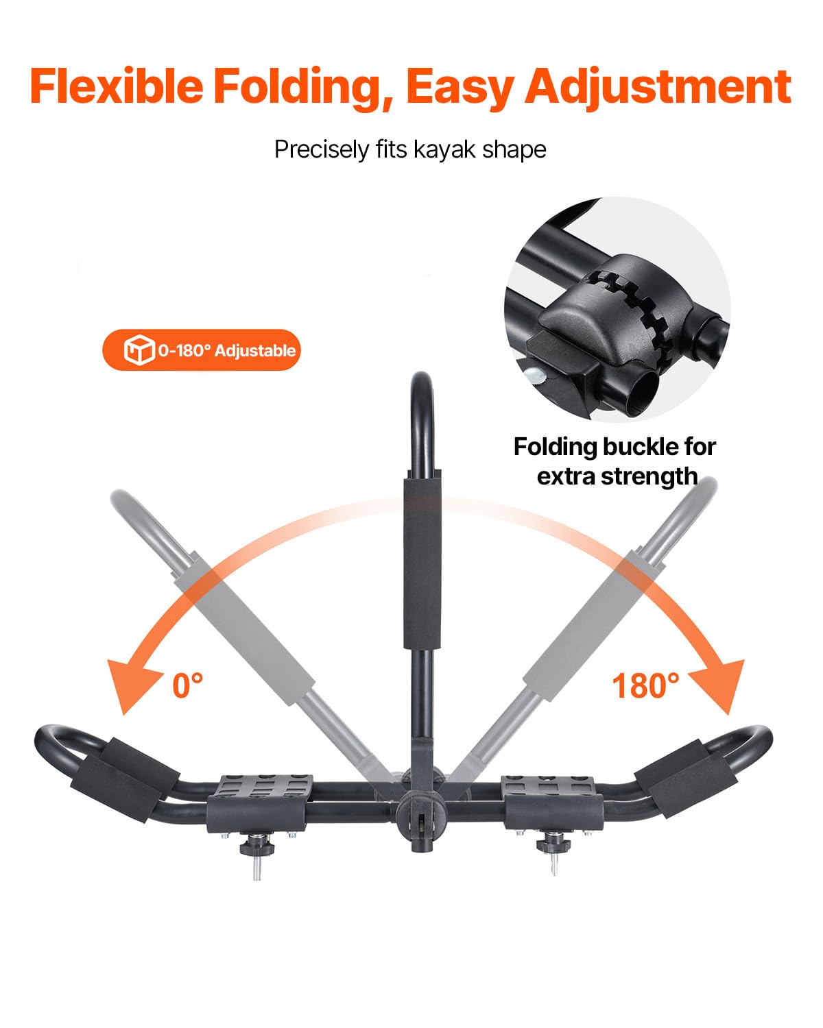 Foto 4 pulgar | Portaequipajes Vevor J-bar Plegable Con Correas Para Kayak, 150 Kg - Venta Internacional.