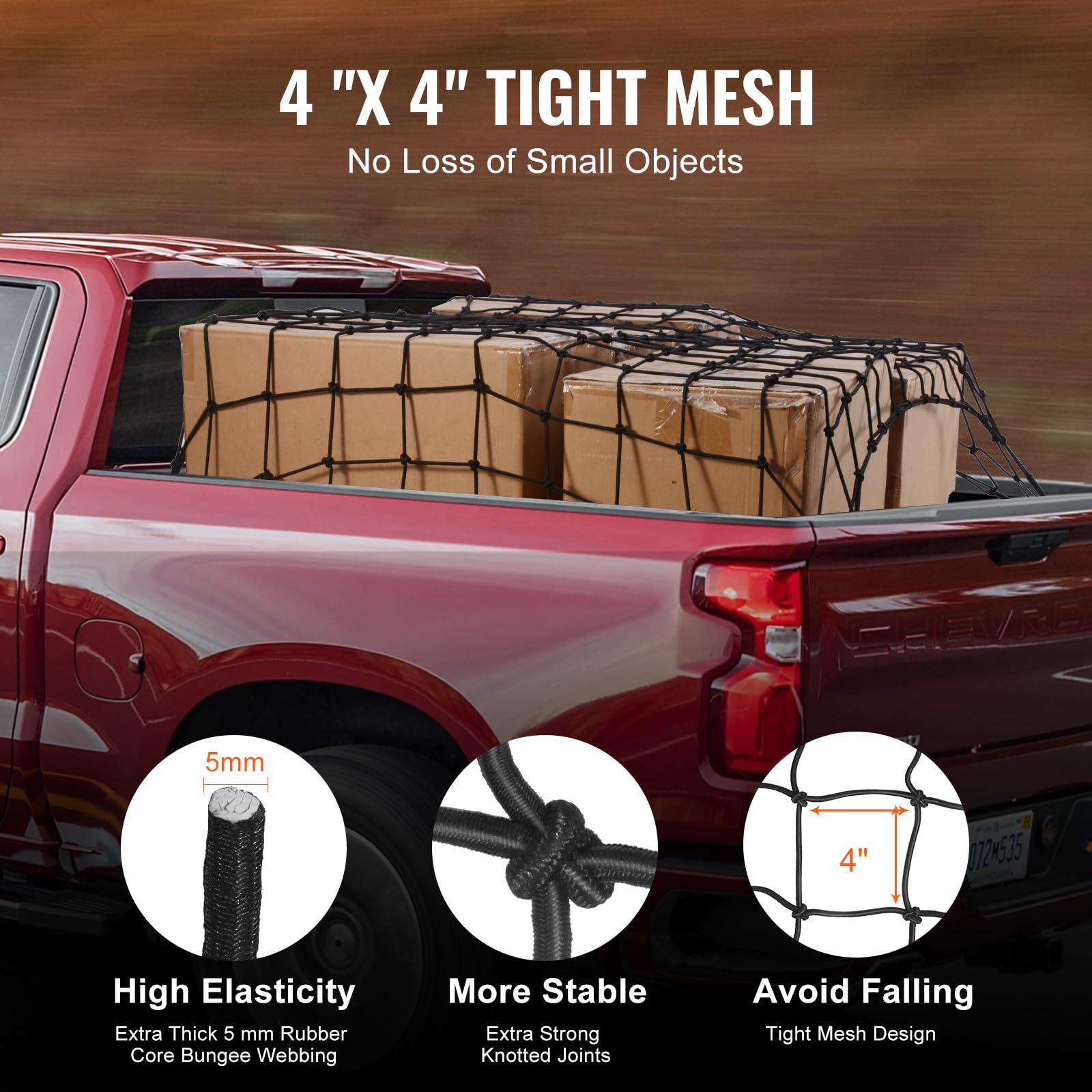Foto 4 pulgar | Cargo Net Vevor Para Plataforma De Camioneta, 1,2 M X 1,8 M, Se Estira - Venta Internacional.