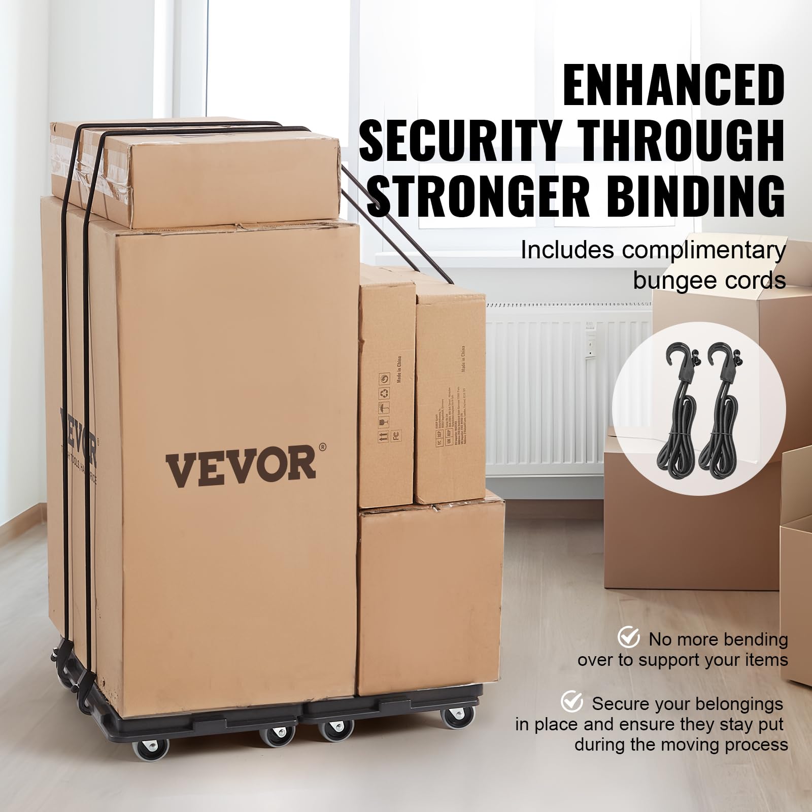 Foto 5 pulgar | Dolly Vevor Para Mudanzas De Muebles, Capacidad De 500 Kg Con 4 Ruedas, 2 Pa - Venta Internacional.