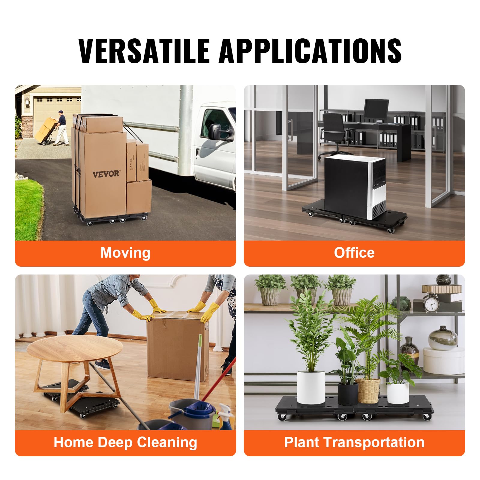 Foto 5 | Dolly Vevor Para Mudanzas De Muebles, Capacidad De 500 Kg Con 4 Ruedas, 2 Pa - Venta Internacional.