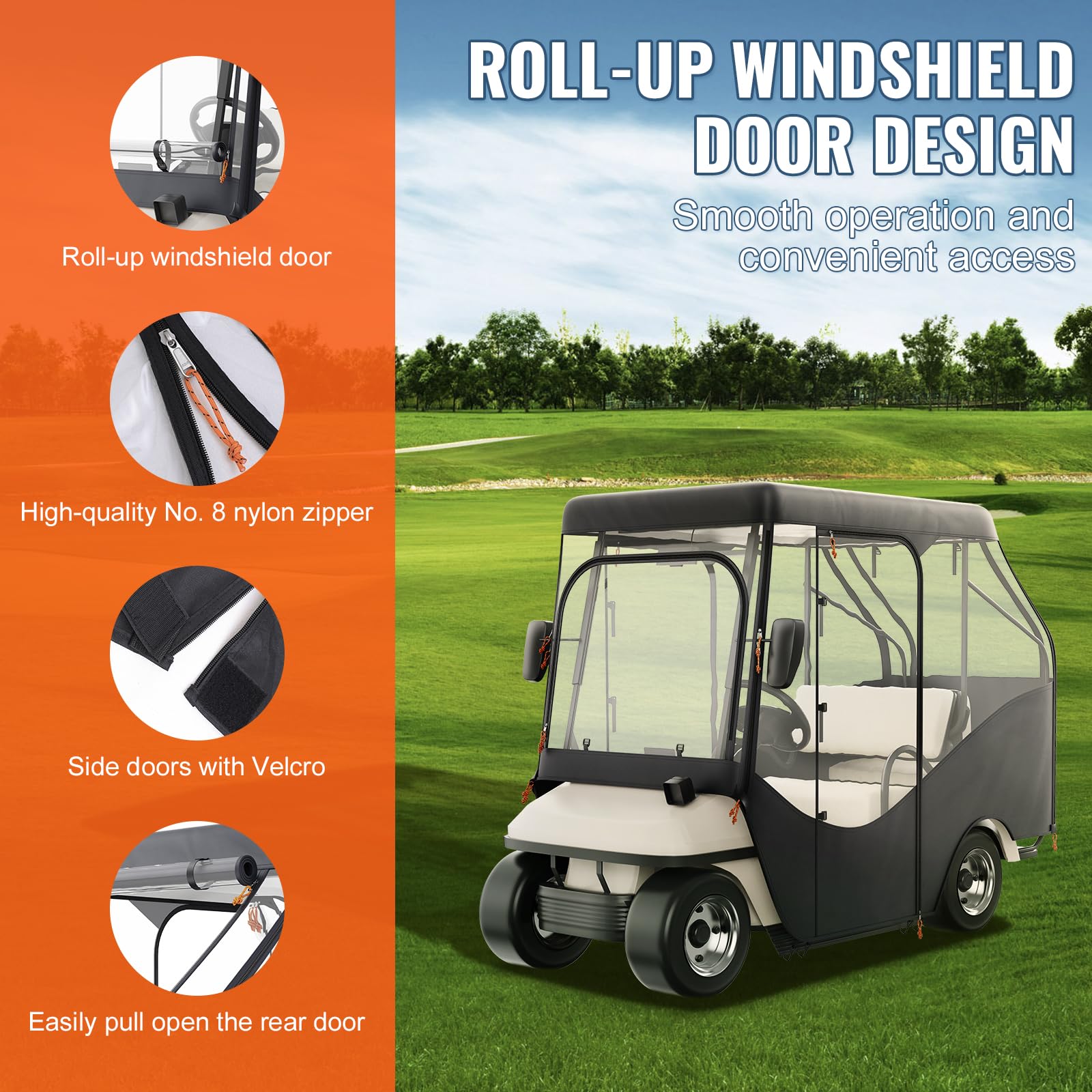 Foto 5 | Carcasa Para Carrito De Golf Vevor Para 4 Pasajeros, Coche Club, 420d, Poliéster - Venta Internacional.