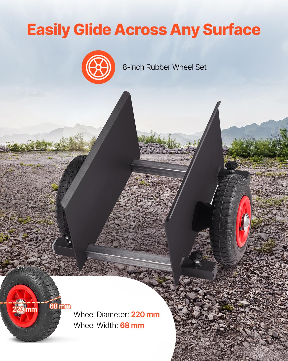 Foto 4 | Panel Dolly Vevor De 272 Kg Para Uso Pesado Con 8 Ruedas Neumáticas - Venta Internacional.