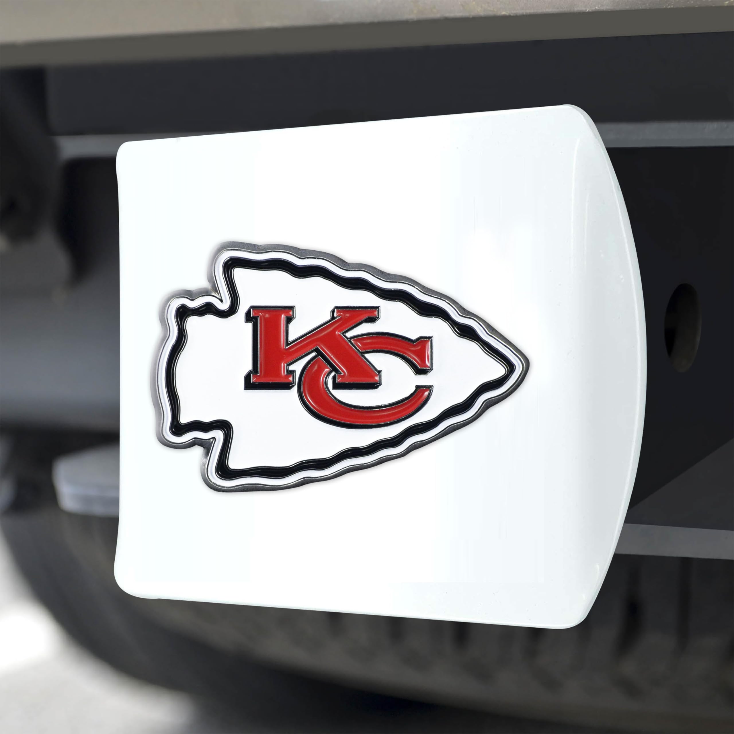 Foto 5 | Funda De Enganche Fanmats Nfl Kansas City Chiefs Blanca Con Logotipo 3d - Venta Internacional.
