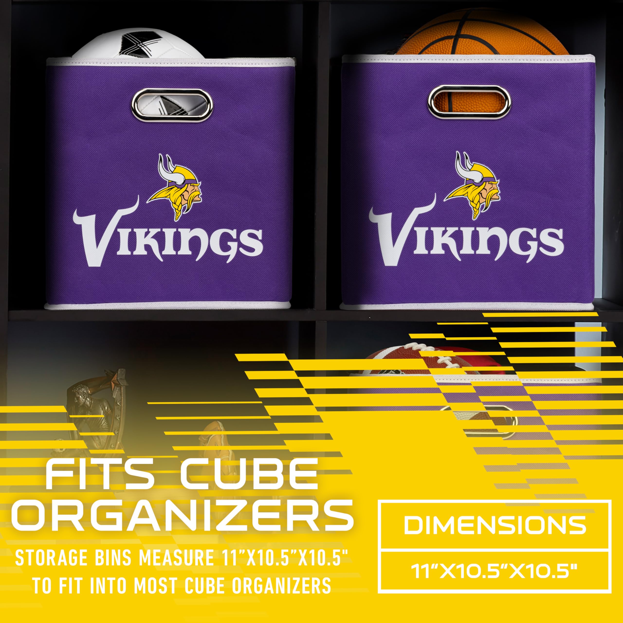 Foto 3 | Contenedor De Almacenamiento Franklin Sports Minnesota Vikings Nfl 11x11 - Venta Internacional.