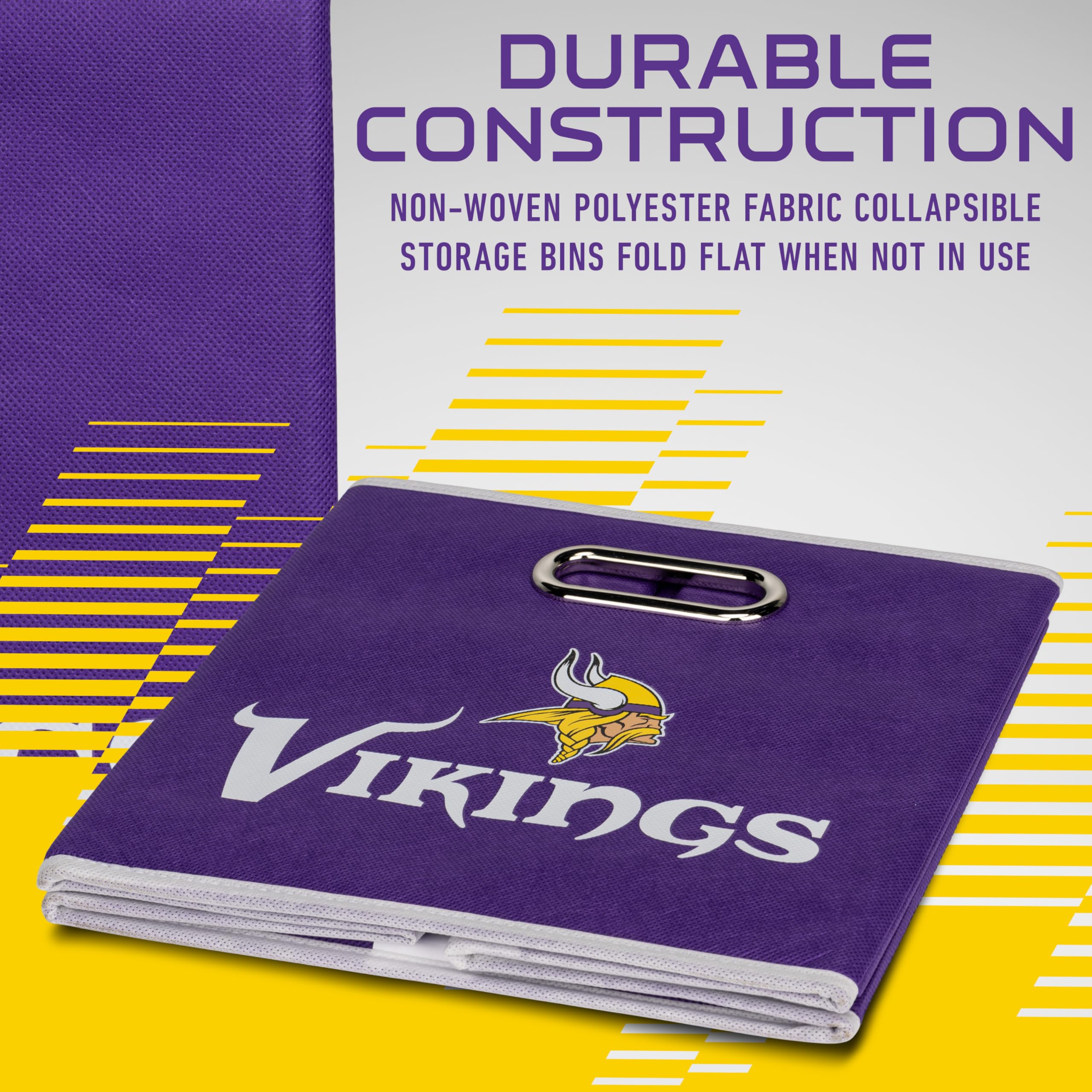 Foto 5 pulgar | Contenedor De Almacenamiento Franklin Sports Minnesota Vikings Nfl 11x11 - Venta Internacional.