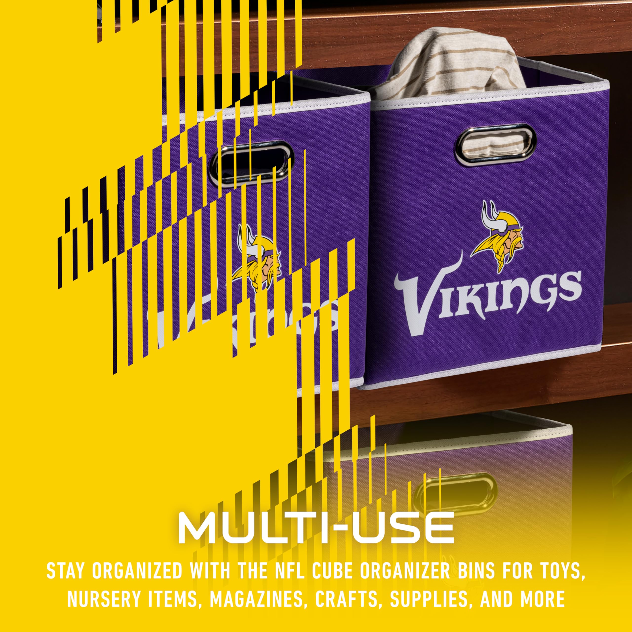 Foto 6 pulgar | Contenedor De Almacenamiento Franklin Sports Minnesota Vikings Nfl 11x11 - Venta Internacional.