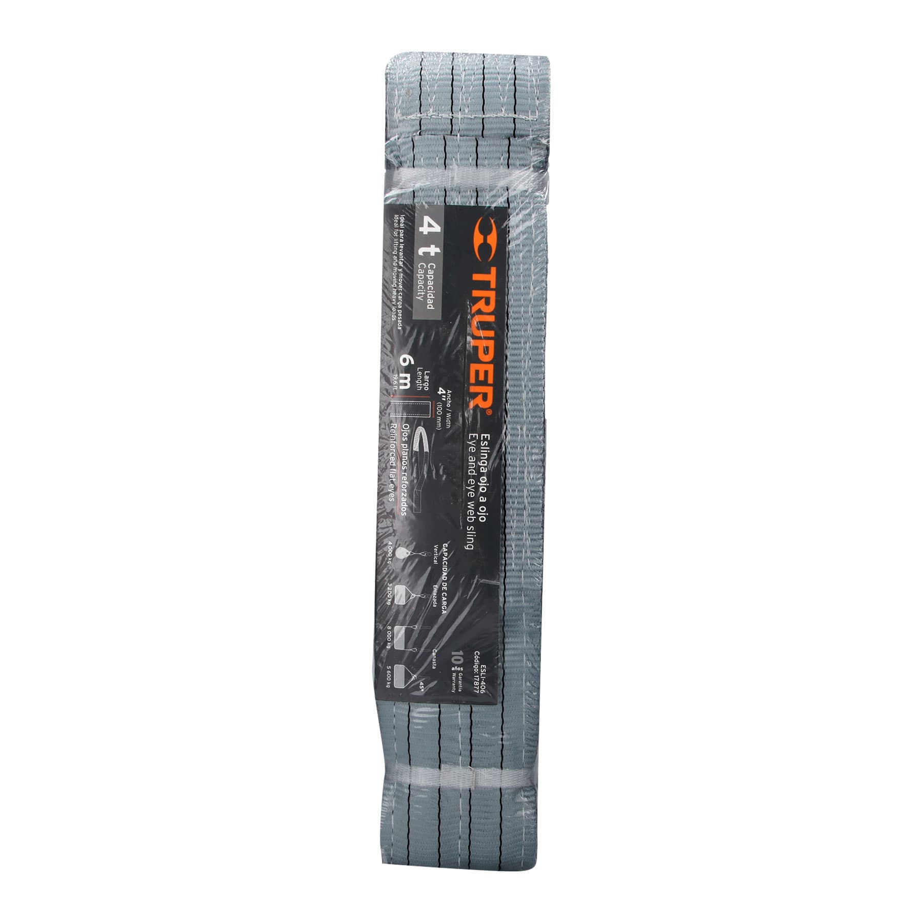 Foto 5 pulgar | Eslinga de Poliéster Truper Esli406 Gris 4'' x 6 m Capacidad de Carga 4000 kg